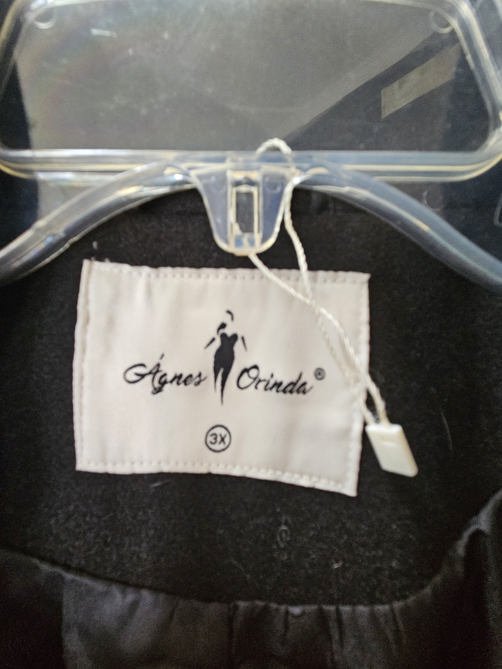 Agnes Orinda Black Women's Pea Coat - Picture 3 of 3